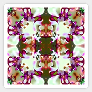 Trippy Orchid Kaleidoscope Design Sticker